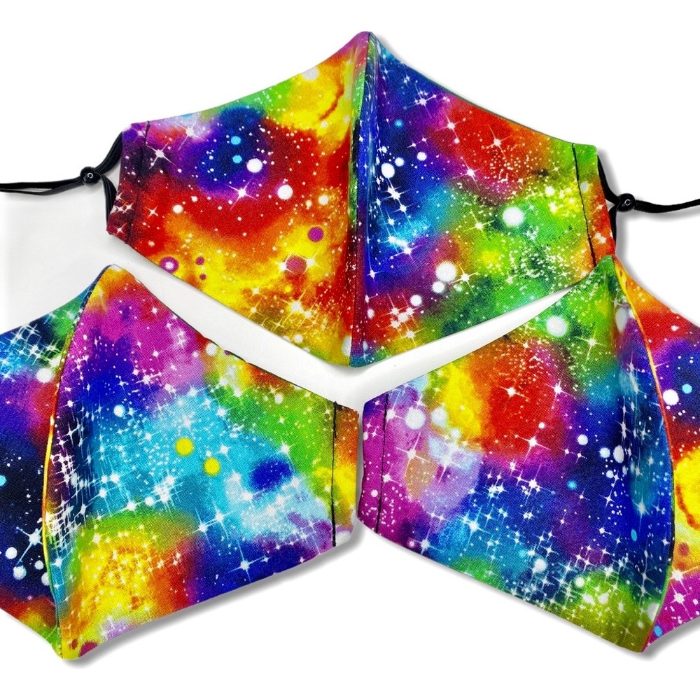Galaxy Blue Purple Black Face Mask 100% Cotton